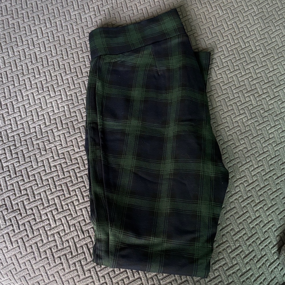 LOFT Dark Plaid Fancy Leggings